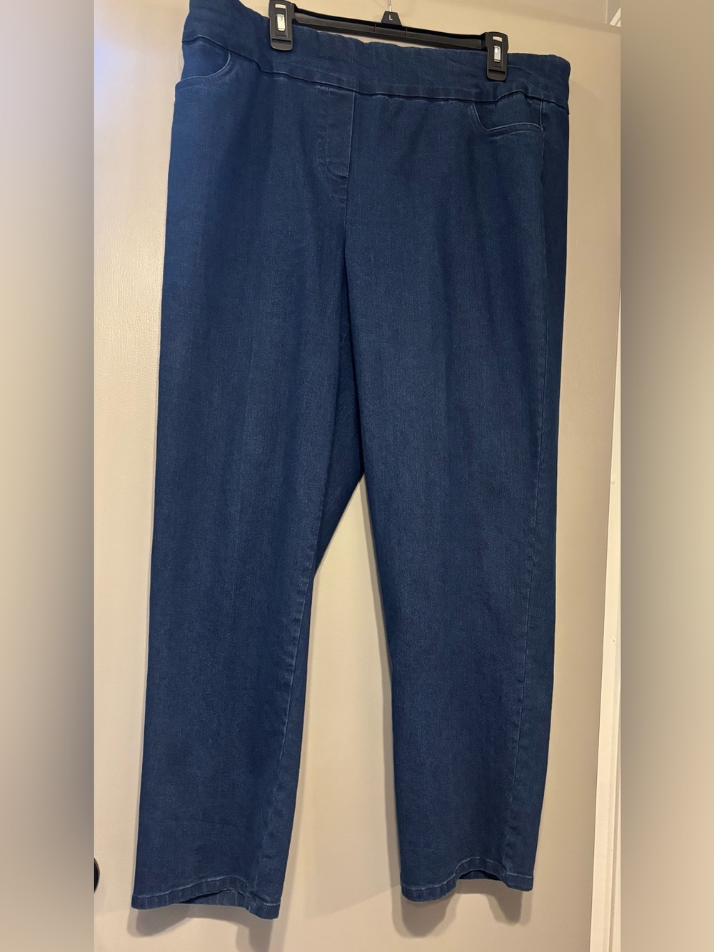 Alfred Dunner Navy Straight-Leg Pull-On Jeans